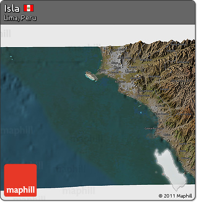 Satellite 3D Map of Isla, darken