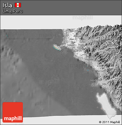 Satellite 3D Map of Isla, desaturated