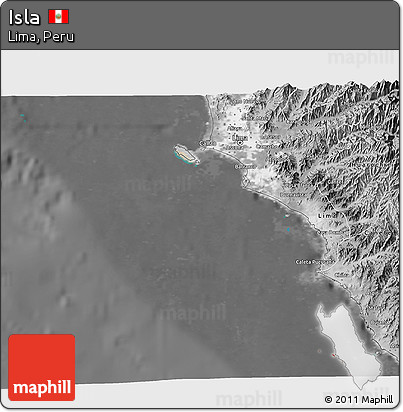 Satellite 3D Map of Isla, desaturated