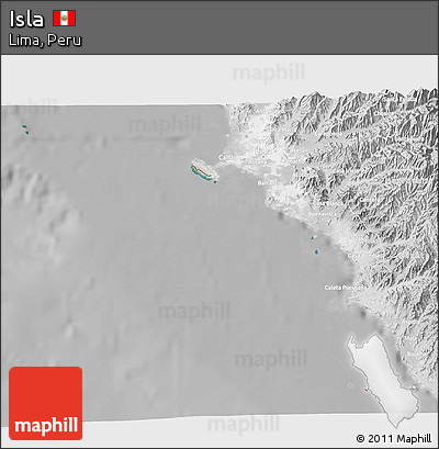 Satellite 3D Map of Isla, lighten, desaturated