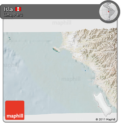 Satellite 3D Map of Isla, lighten