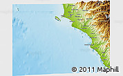 Satellite 3D Map of Isla, physical outside
