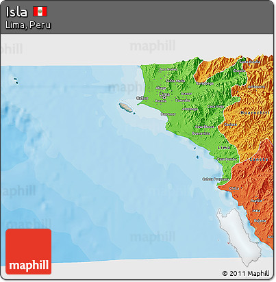 Satellite 3D Map of Isla, political outside