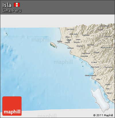 Satellite 3D Map of Isla, shaded relief outside