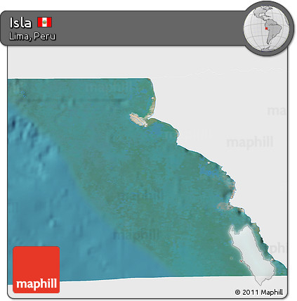 Satellite 3D Map of Isla, single color outside