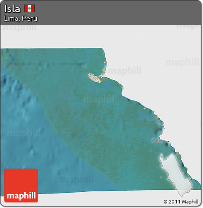 Satellite 3D Map of Isla, single color outside
