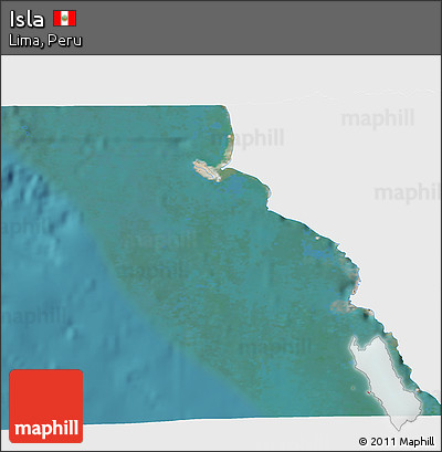 Satellite 3D Map of Isla, single color outside