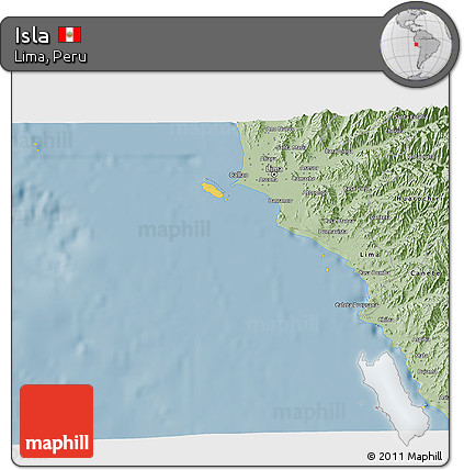 Savanna Style 3D Map of Isla