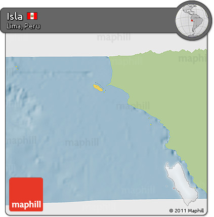 Savanna Style 3D Map of Isla, single color outside