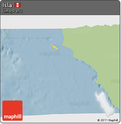 Savanna Style 3D Map of Isla, single color outside
