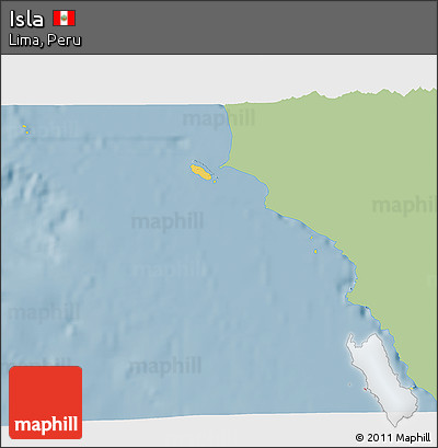Savanna Style 3D Map of Isla, single color outside
