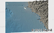 Shaded Relief 3D Map of Isla, darken