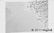 Shaded Relief 3D Map of Isla, desaturated
