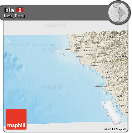 Shaded Relief 3D Map of Isla