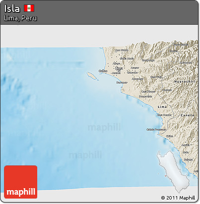 Shaded Relief 3D Map of Isla