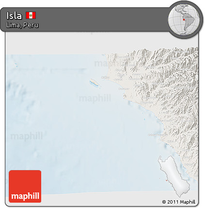 Shaded Relief 3D Map of Isla, lighten