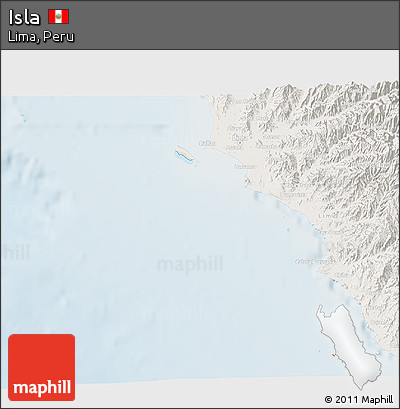 Shaded Relief 3D Map of Isla, lighten