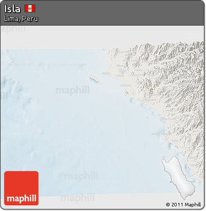 Shaded Relief 3D Map of Isla, lighten