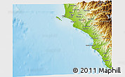 Shaded Relief 3D Map of Isla, physical outside