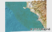 Shaded Relief 3D Map of Isla, satellite outside