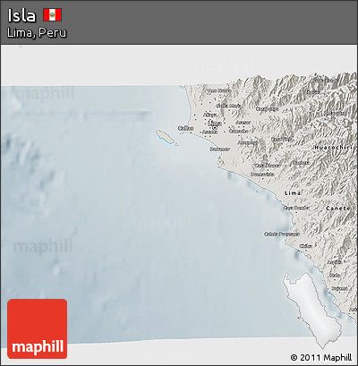 Shaded Relief 3D Map of Isla, semi-desaturated