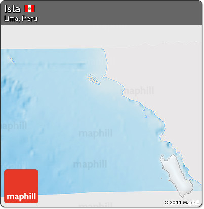 Shaded Relief 3D Map of Isla, single color outside