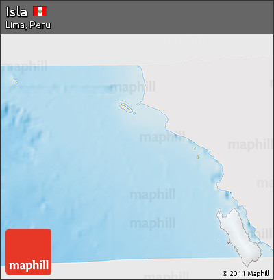 Shaded Relief 3D Map of Isla, single color outside