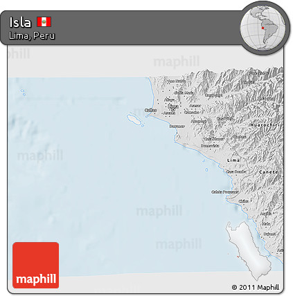 Silver Style 3D Map of Isla