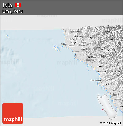 Silver Style 3D Map of Isla