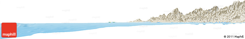 Physical Horizon Map of Isla, shaded relief outside