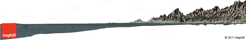 Satellite Horizon Map of Isla, darken, semi-desaturated