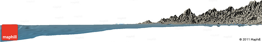 Shaded Relief Horizon Map of Isla, darken