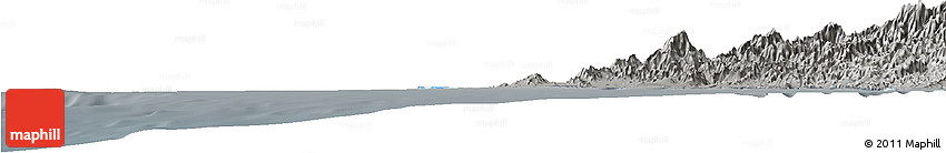 Shaded Relief Horizon Map of Isla, darken, semi-desaturated