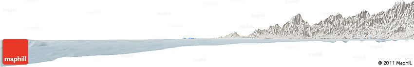 Shaded Relief Horizon Map of Isla, semi-desaturated