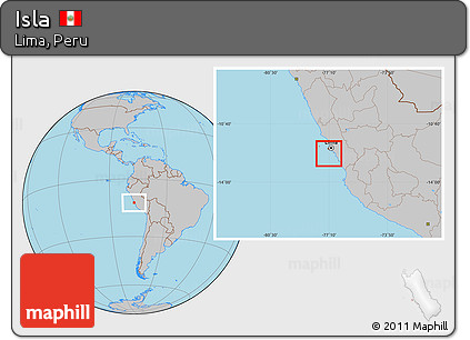 Gray Location Map of Isla