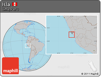 Gray Location Map of Isla
