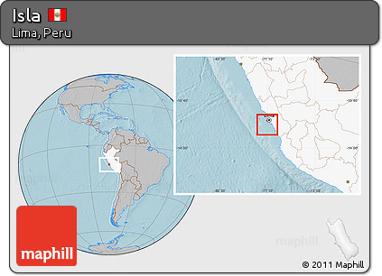 Gray Location Map of Isla, highlighted country, hill shading