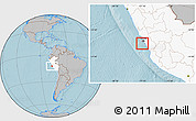 Gray Location Map of Isla, highlighted country, hill shading