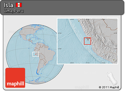 Gray Location Map of Isla, hill shading