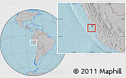 Gray Location Map of Isla, hill shading