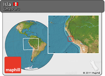 Satellite Location Map of Isla, within the entire country