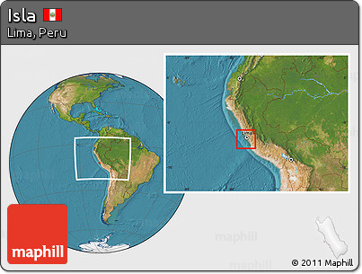 Satellite Location Map of Isla, within the entire country