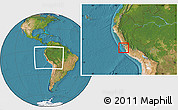 Satellite Location Map of Isla, within the entire country