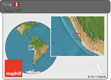 Satellite Location Map of Isla