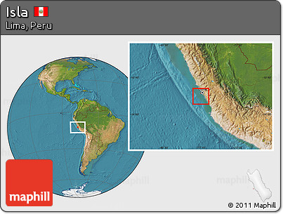Satellite Location Map of Isla