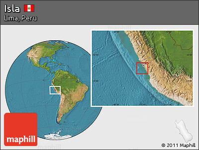 Satellite Location Map of Isla