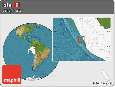 Satellite Location Map of Isla, highlighted country
