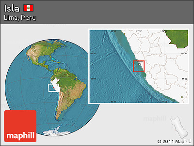 Satellite Location Map of Isla, highlighted country