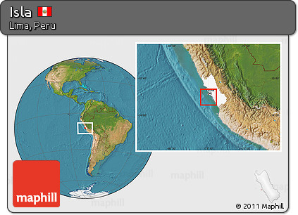 Satellite Location Map of Isla, highlighted parent region