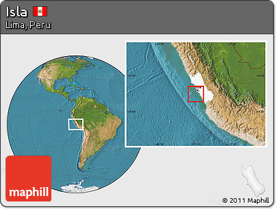 Satellite Location Map of Isla, highlighted parent region